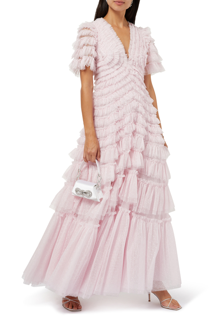 Willow Ruffle V-Neck Gown